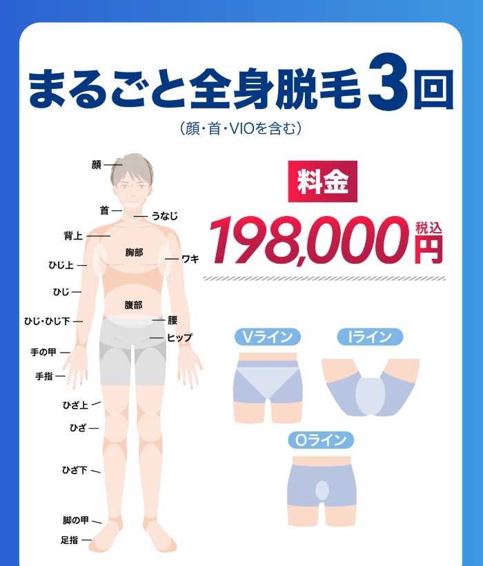まるごと全身脱毛 3回