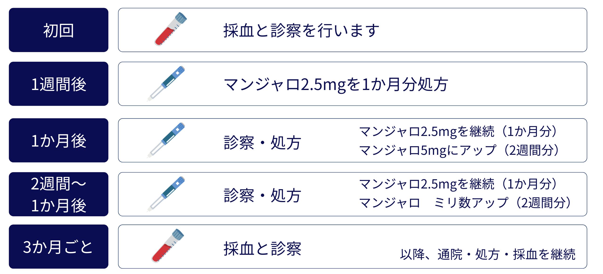治療スケジュール（目安）
